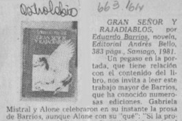 Gran señor y rajadiablos  [artículo] Astrolabio.