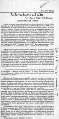Literatura al día  [artículo] Juan Gabriel Araya.