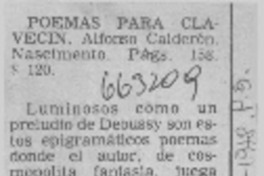 Poemas para Clavecin  [artículo] Américo.