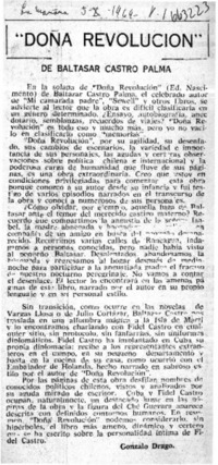 Doña revolución"  [artículo] Gonzalo Drago.