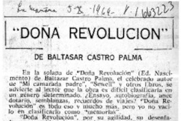 Doña revolución"  [artículo] Gonzalo Drago.