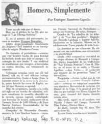Homero, simplemente  [artículo] Enrique Ramírez Capello.