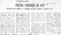 Poetas chilenos de hoy  [artículo] Luis Agoni Molina.
