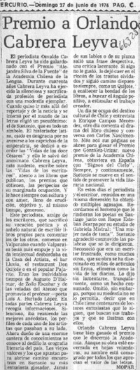 Premio a Orlando Cabrera Leyva  [artículo] Mopar.