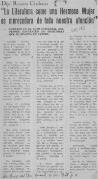 La literatura como una hermosa mujer es merecedora de toda nuestra atención.  [artículo]