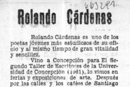 Rolando Cárdenas  [artículo] Ramón Riquelme.