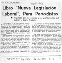 Libro "nueva legislación laboral", para periodistas.  [artículo]