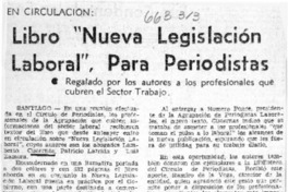 Libro "nueva legislación laboral", para periodistas.  [artículo]