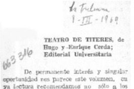 Teatro de titeres.  [artículo]