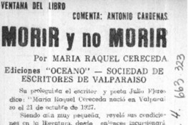 Morir y no morir  [artículo] Antonio Cárdenas.