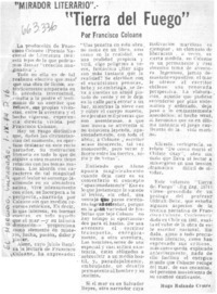 Tierra del fuego  [artículo] Hugo Rolando Cortés.