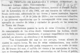 El témpano de Kanasaka y otros cuentos.  [artículo]