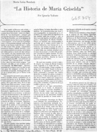 La historia de María Griselda  [artículo] Ignacio Valente.