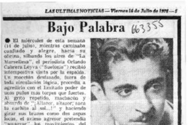 Bajo palabra.  [artículo]