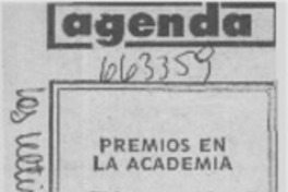 Premios en la academia.  [artículo]