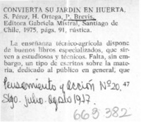 Convierta su jardín en huerta  [artículo] J.G.O.