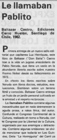 Le llamaban Pablito.