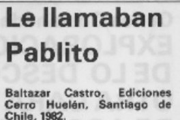 Le llamaban Pablito.