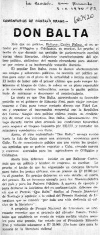 Don Balta  [artículo] Gonzalo Drago.