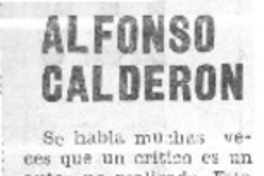 Alfonso Calderón  [artículo] Ramón Riquelme.