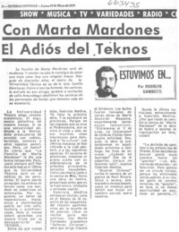 Con Marta Mardones el adiós del Teknos