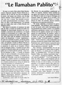 Le llamaban Pablito"  [artículo] Luis Agoni Molina.