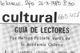 Guía de lectores  [artículo] Hernán Poblete Varas.
