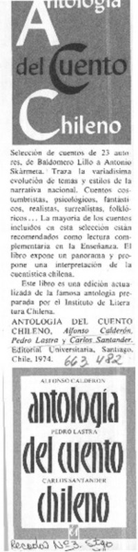 Antología del cuento chileno.  [artículo]