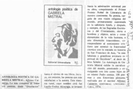 Antología poética de Gabriela Mistral.  [artículo]