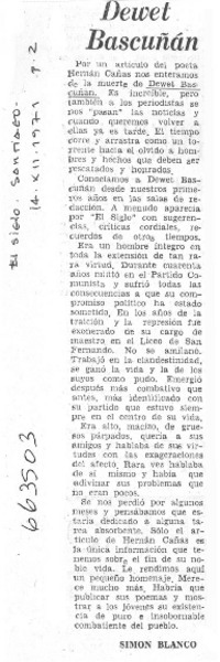 Dewet Bascuñán.