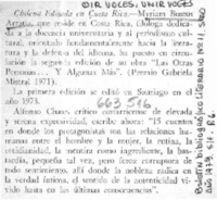 Oír voces, unir voces.  [artículo]