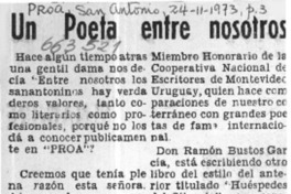 Un Poeta entre nosotros.  [artículo]