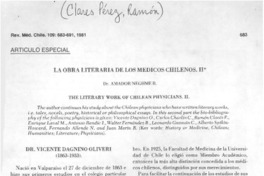 La obra literaria de los médicos chilenos II.