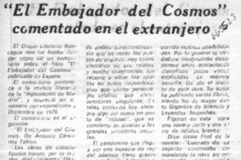 El embajador del cosmos" comentado en el extranjero.  [artículo]