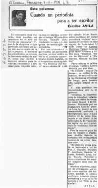 Cuando un periodista pasa a ser esritor  [artículo] Avila.