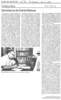 Semblanza de Daniel Belmar.