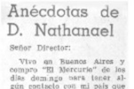 Anécdotas de D. Nathanael
