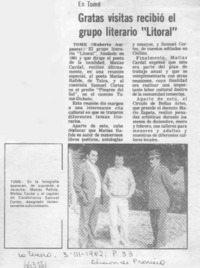 Gratas visitas recibió el grupo literario "Litoral"