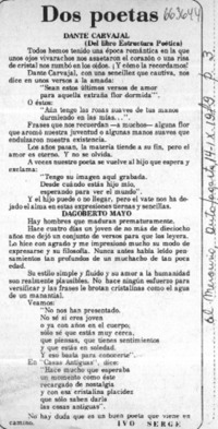 Dos poetas  [artículo] Ivo Serge.