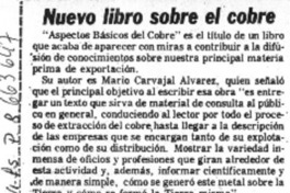 Nuevo libro sobre el cobre.  [artículo]