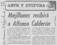 Mejillones recibirá a Alfonso Calderón.