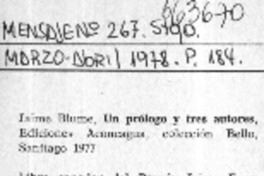 Un prólogo y tres autores.  [artículo]