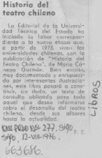 Historia del teatro chileno