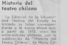 Historia del teatro chileno