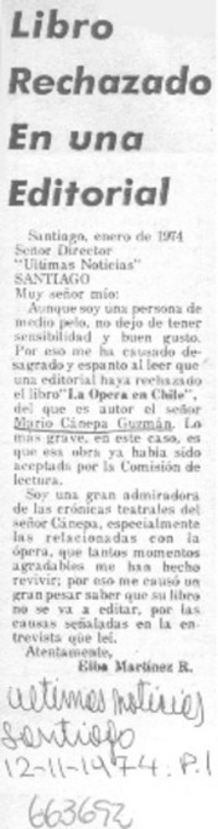 Libro rechazado en una editorial