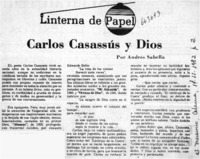 Carlos Casassús y Dios  [artículo] Andrés Sabella.