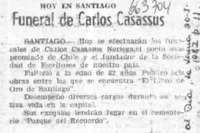Funeral de Carlos Casassus.  [artículo]