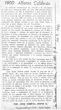 1900, Alfonso Calderón  [artículo] Juan Gabriel Araya G.