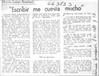 "Escribir me cuesta mucho" [entrevista]