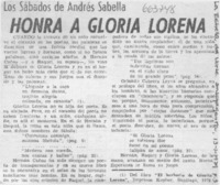 Honra a Gloria Lorena
